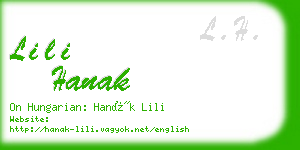 lili hanak business card